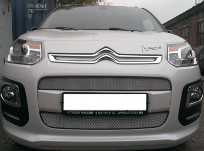 Citroen C3 Picasso (12–) Защита радиатора, хром (2 части)