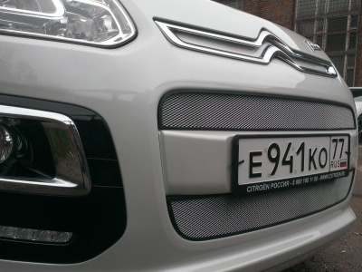 Citroen C3 Picasso (12–) Защита радиатора, хром (2 части)